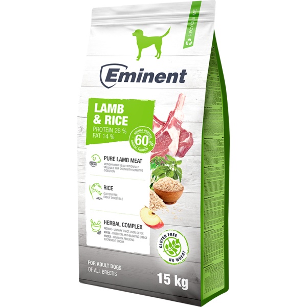Eminent Lamb & Rice Gluteenivaba koeratoit lambaliha ja riisiga